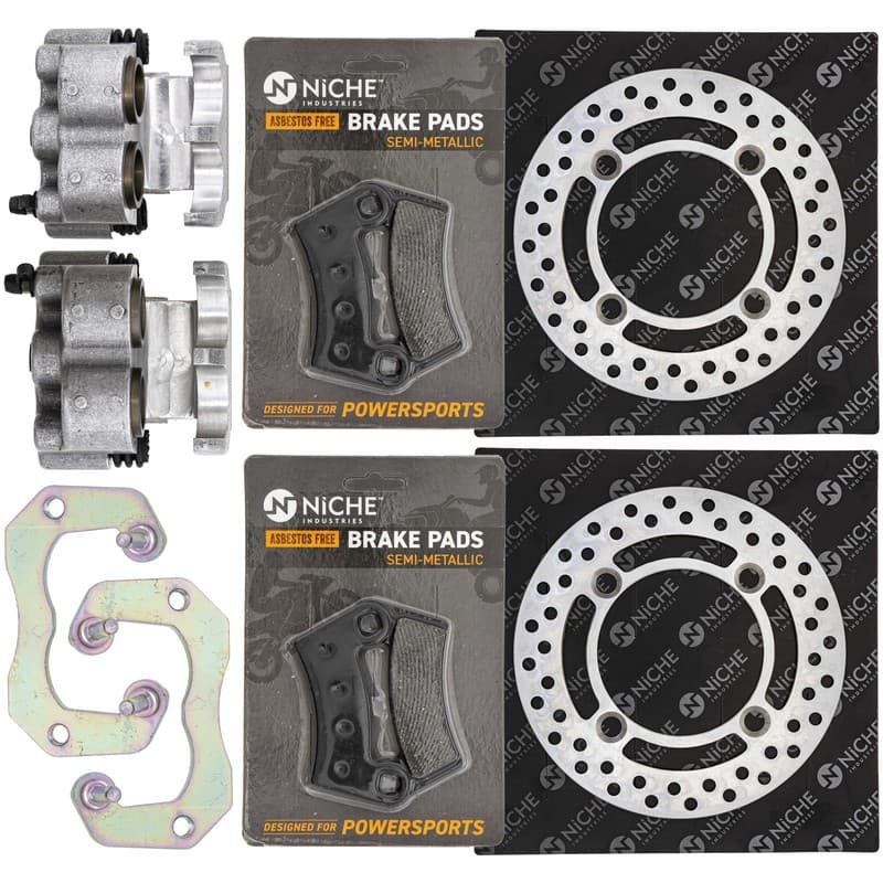 NICHE Rear Brake Rotor Caliper Pad Set for Polaris RZR 4 900 1912278 5254272