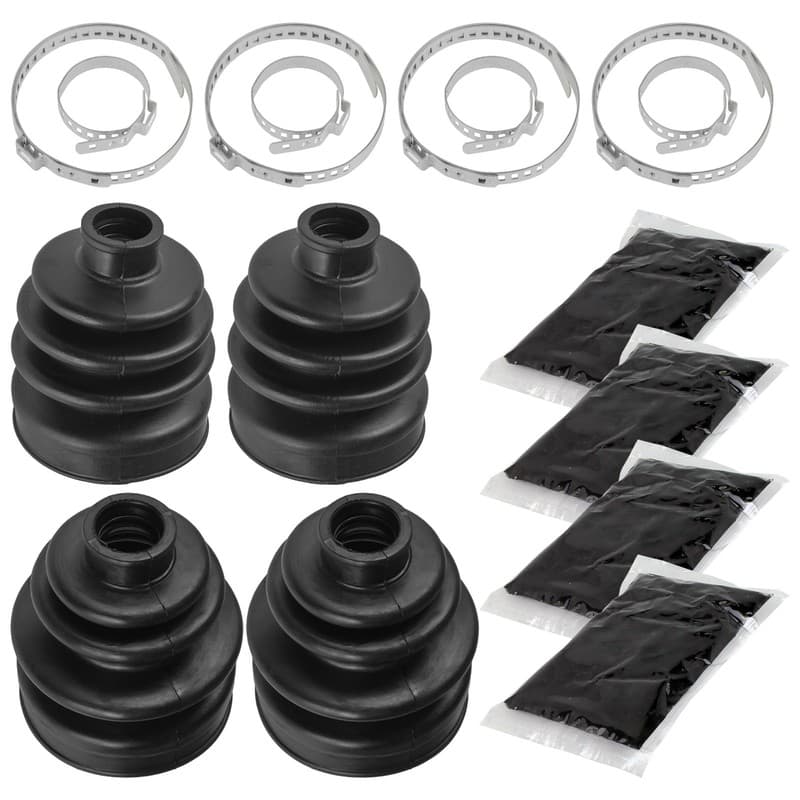2 Front Axle Inner Outer CV Boot Kit for Yamaha Grizzly 400 YFM400FG 4X4 2007 08
