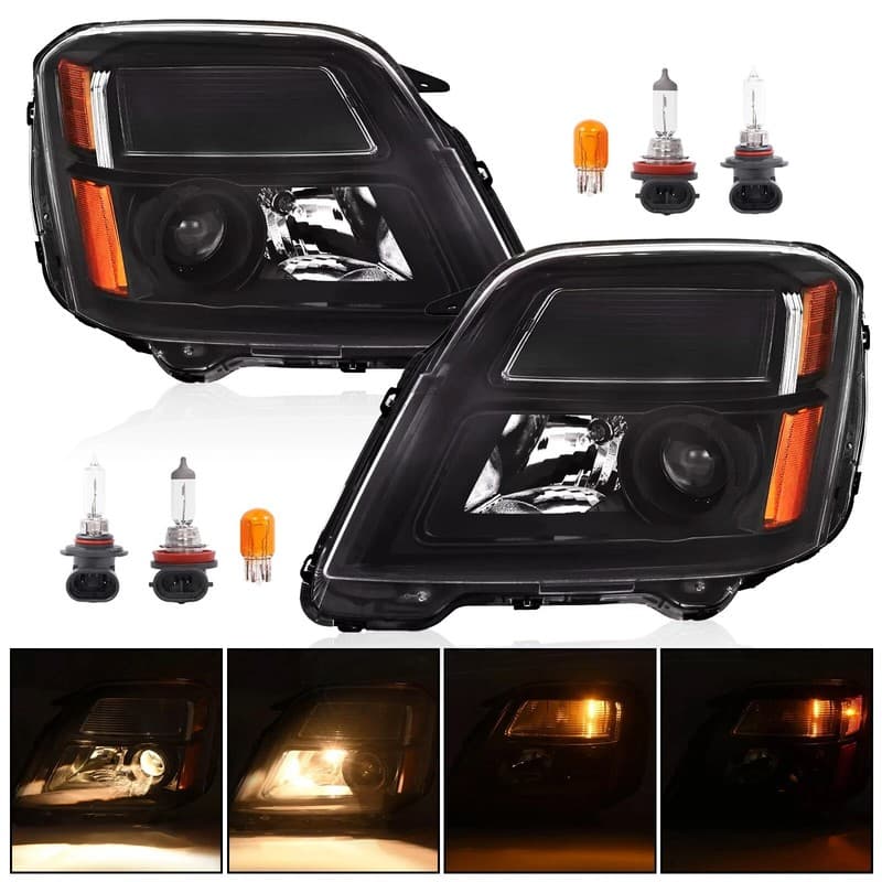 Pair Projector Headlights Assembly For GMC Terrain SLE/SLT 2010-2015 W/Bulbs