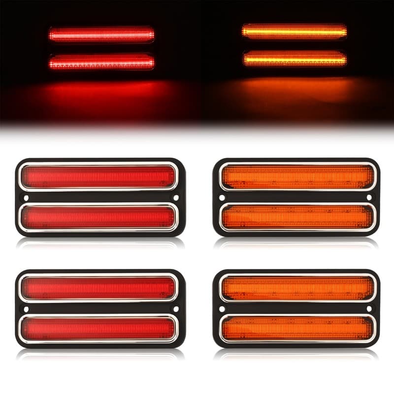 For Chevrolet C10 & GMC C15/C1500 Pickup Truck 68-72 LED Side Marker Lights 4PCS