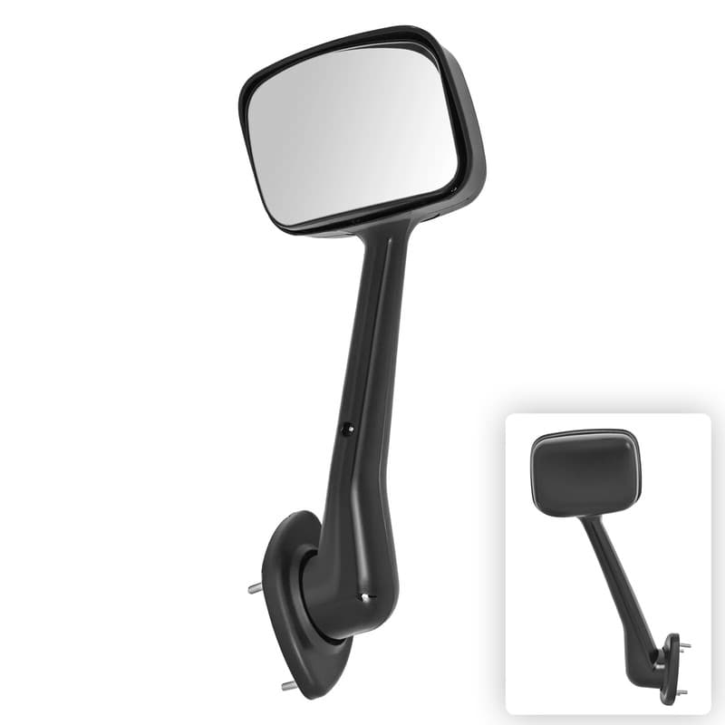 Right Side All Black Hood Mirror For Freightliner Cascadia 2008-2017 ABS+Glass