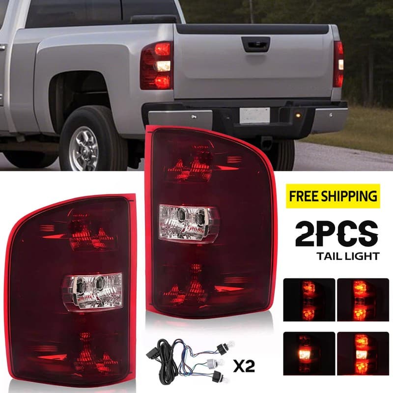 Smoke Red Tail Lights Brake Lamp For 2007-2013 14 Chevy Silverado 1500 2500 3500
