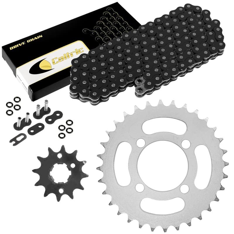 O-Ring Drive Chain & Sprockets Kit for Yamaha Grizzly 125 YFM125G 04-2012 Black
