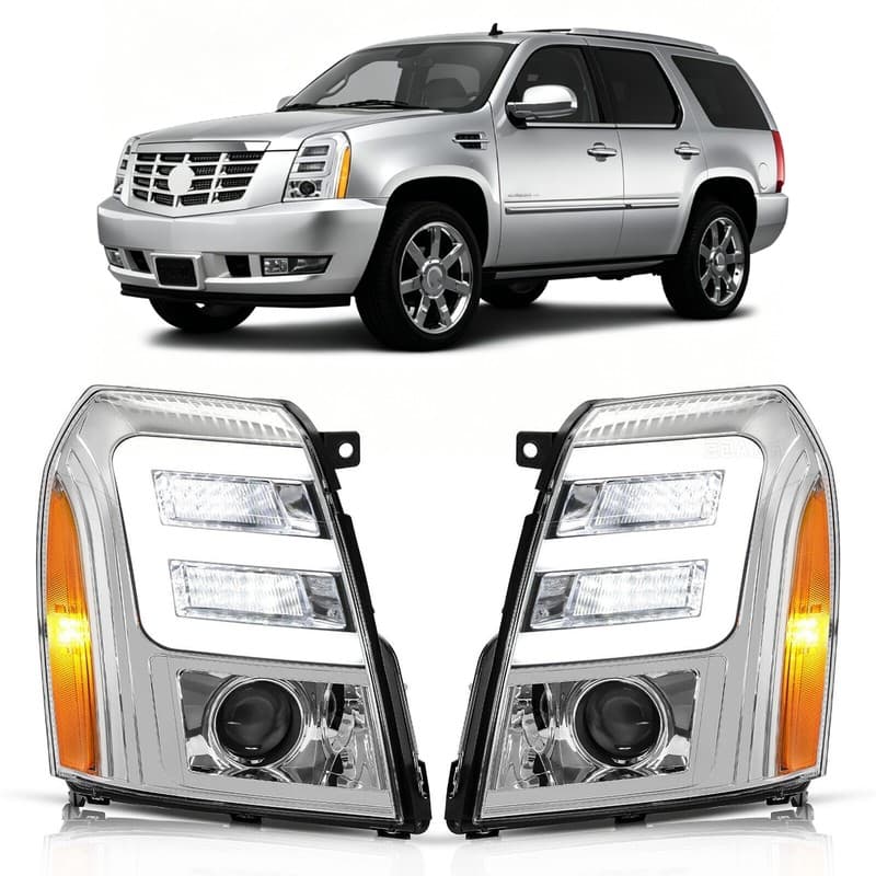 HID/Xenon LED DRL Projector Headlights DOT/SAE For Cadillac Escalade ESV 07-14