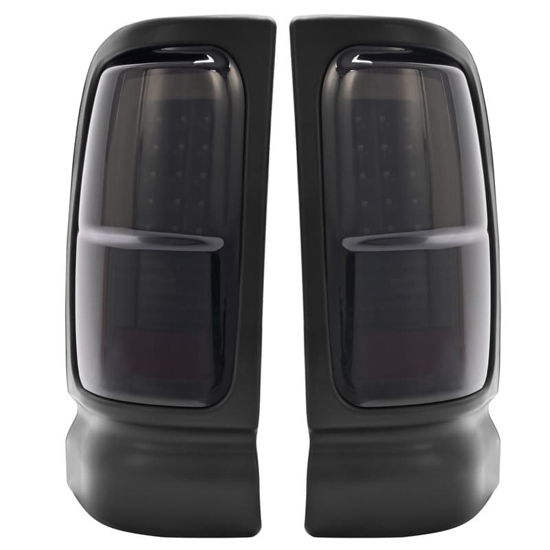 For 1994-2002 Dodge Ram 1500 2500 3500 Black LED Tail Lights Brake Lamps