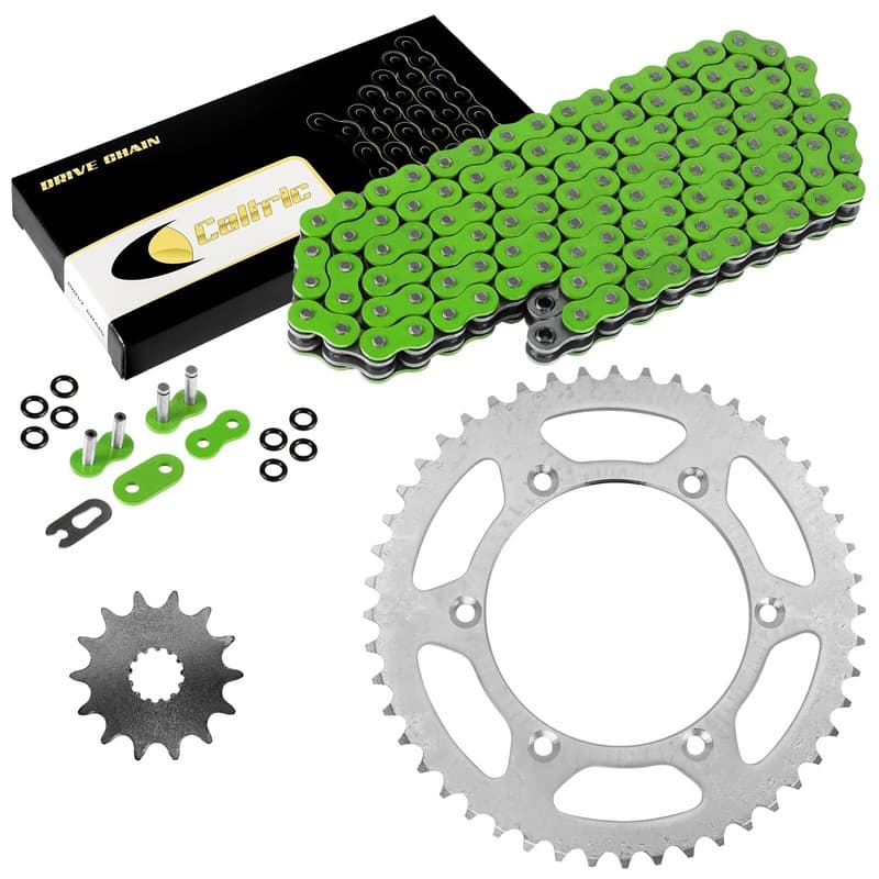 Green O-Ring Drive Chain & Sprockets Kit for Yamaha YZ426F 2000-02 YZ450F 03 04