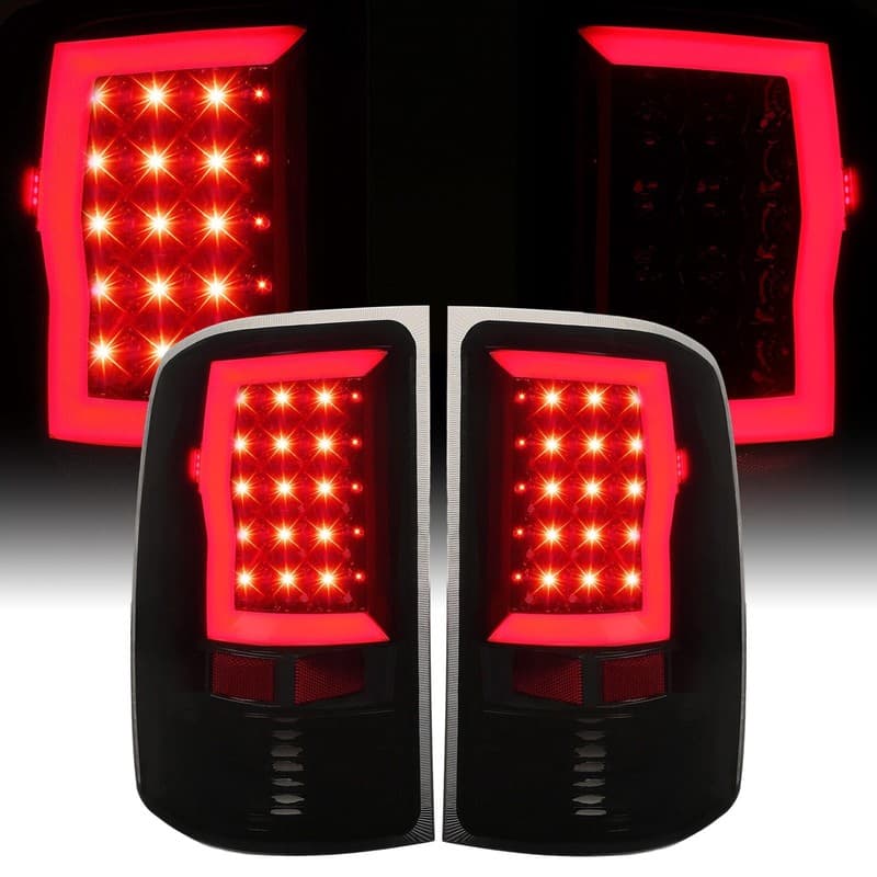 For GMC Sierra 1500 2500HD 3500HD 07-14 Black LED DRL Tail Lights Brake Lamps