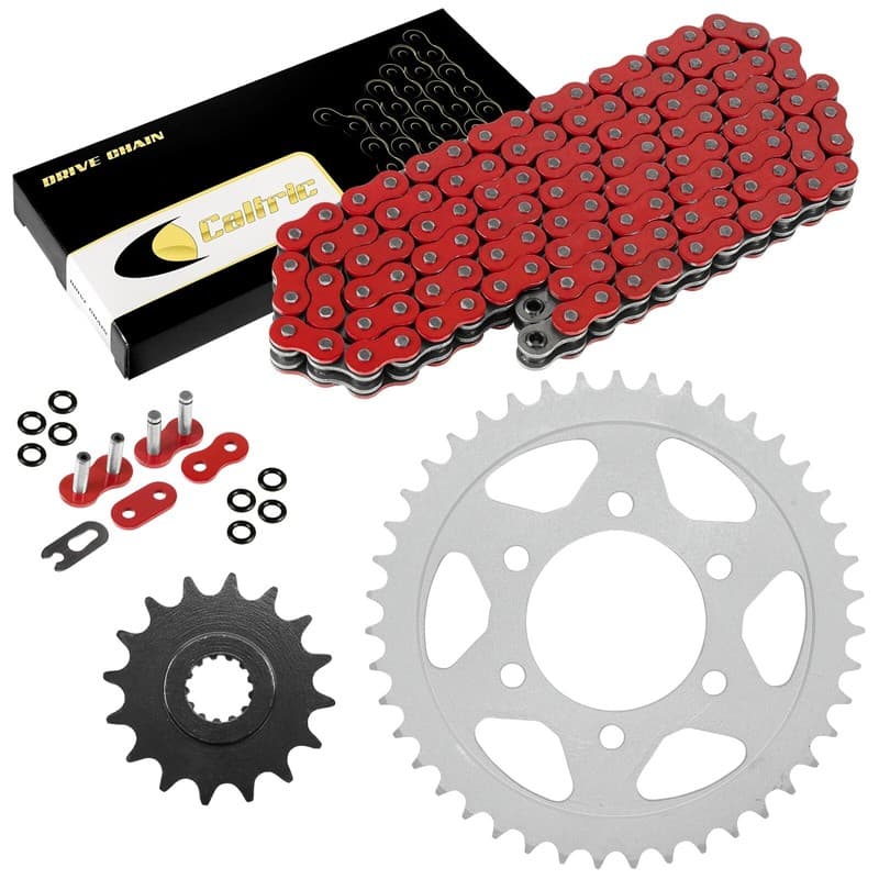 Red O-Ring Drive Chain & Sprockets Kit for Yamaha FZ6 2004 05 06 07 2008 2009