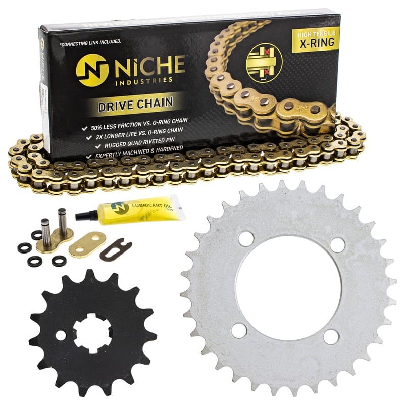 Sprocket Chain Set for Yamaha PW80 Y-Zinger 15/32 Tooth 420 X-Ring Front Rear