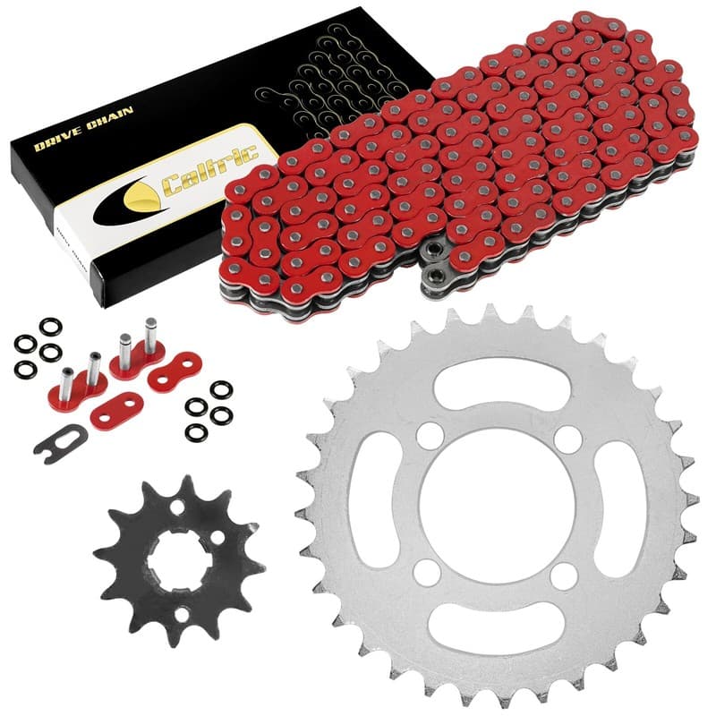 O-Ring Drive Chain & Sprockets Kit fits Yamaha Grizzly 125 YFM125G 2004-2012 Red