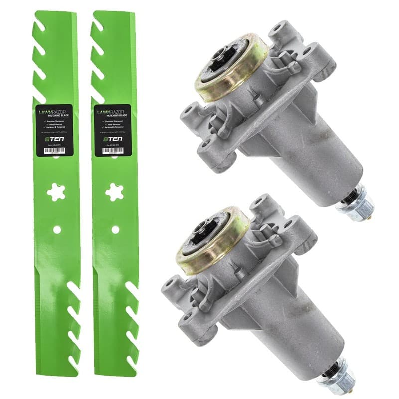 Deck Spindles & Toothed Blades Kit for Poulan PXT12538 PO15538LT PO14538LT