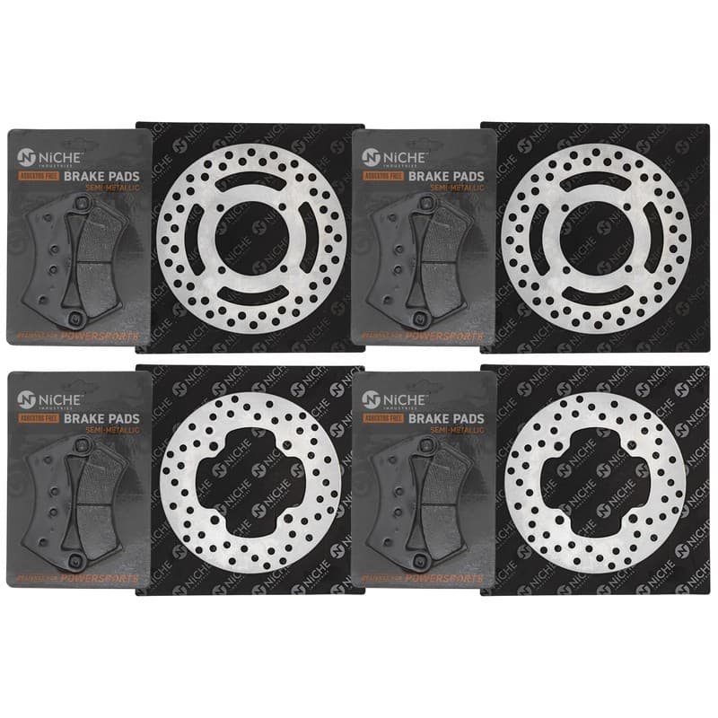 NICHE Brake Rotor Pad Kit for Polaris Ranger EV Li-ion ATV Semi Metallic
