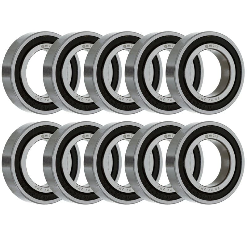 NICHE Wheel Bearing 69/22-2RS 22x39x9mm Single Row Deep Groove 10 Pack