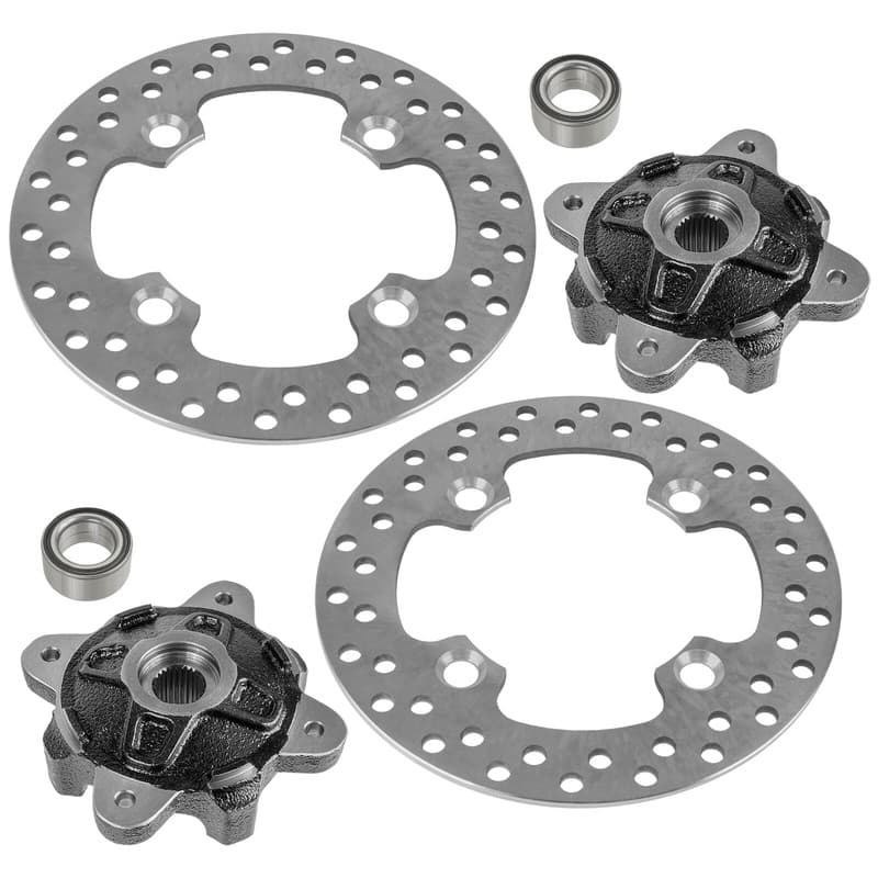 Front Left Right Wheel Hub Disc Rotor Bearing for Polaris Ranger 800 6X6 12-17
