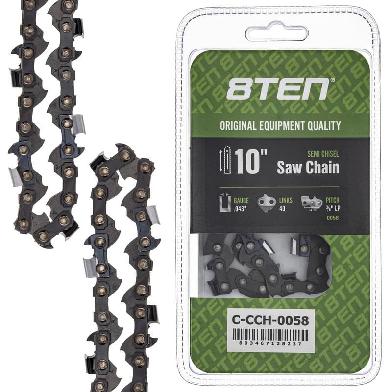 Chainsaw Chain 10 Inch .043 3/8 LP 40DL for Black and Decker LCS1020B LCS1020