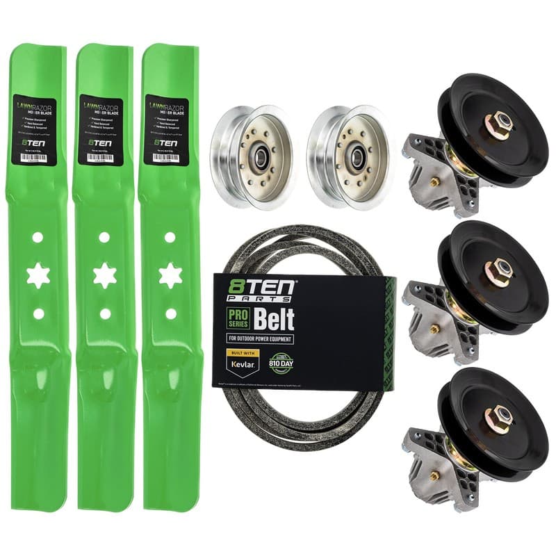 8TEN Deck Rebuild Kit Blade Spindle Belt Idler for Cub Cadet 54-Inch XT1-GT54