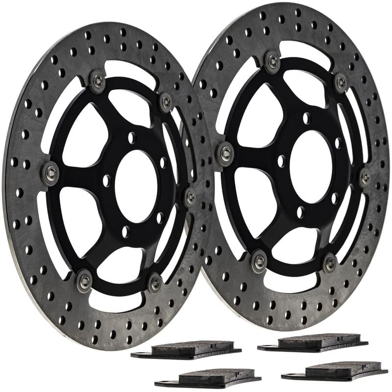 NICHE Front Brake Rotor Pad Kit for Suzuki 59210-32C70 59220-32C70 Semi Metallic