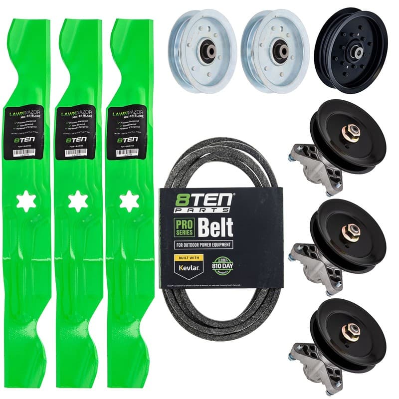 Deck Blade Spindle Belt Idler Kit for Cub Cadet RZT50 White Outdoor ZT50 50-Inch