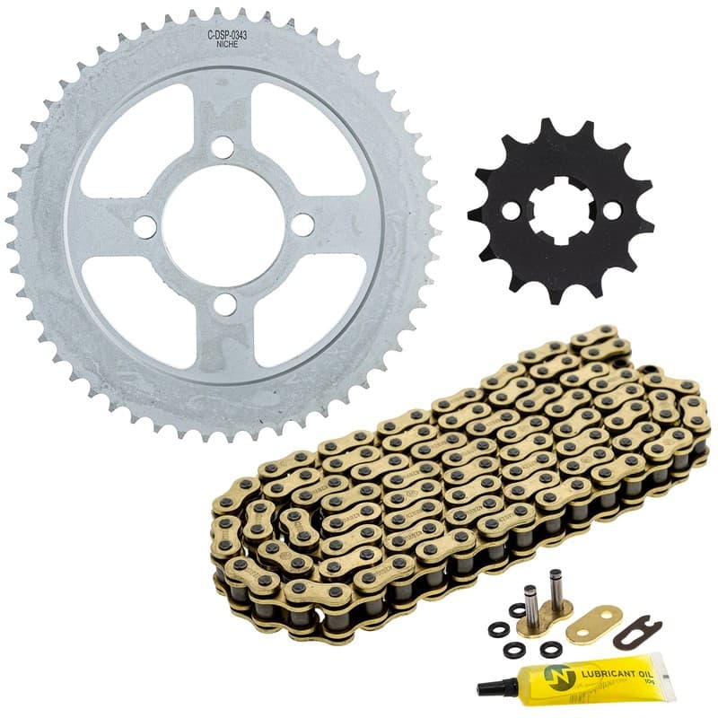 NICHE Sprocket Chain Set for Yamaha TTR125LE 13/54 Tooth 428 X-Ring Front Rear