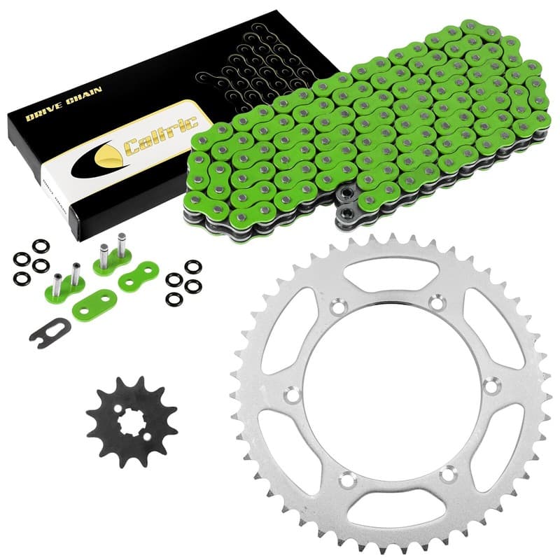 Green O-Ring Drive Chain & Sprocket Kit for Kawasaki KX125 1985 86 87 88 1989