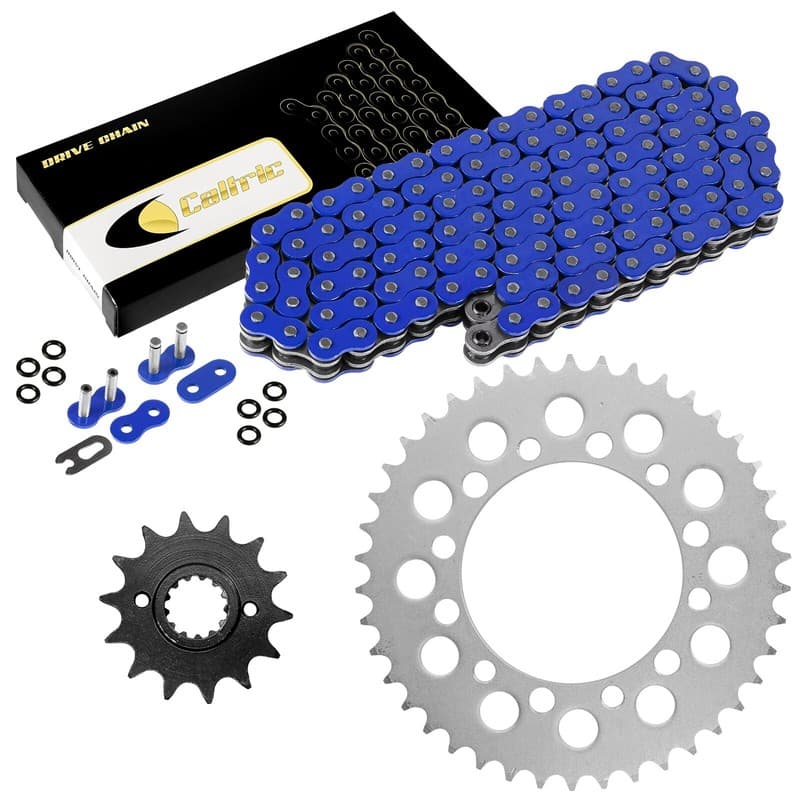 Blue O-Ring Drive Chain & Sprocket Kit for Kawasaki EX250 Ninja 250 1986 1987