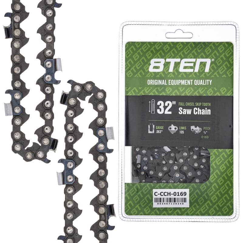 Full Chisel Skip Tooth Chainsaw Chain 32 Inch .063 3/8 105DL for Husqvarna