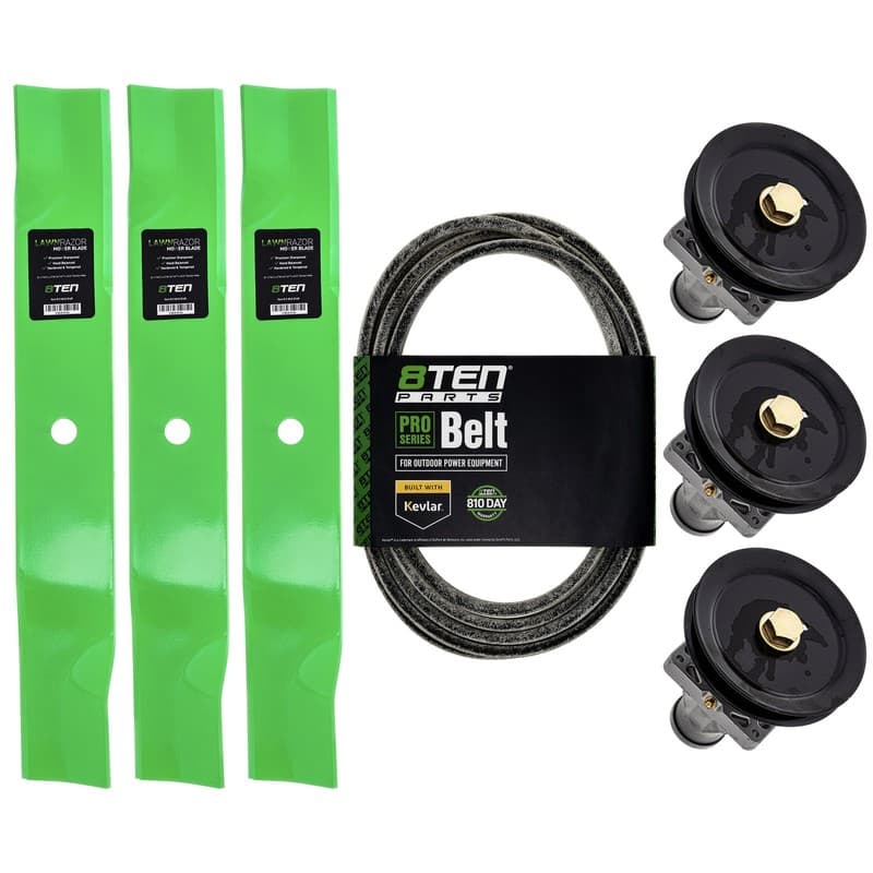 8TEN Blade Spindle Belt Kit for Cub Cadet Troy Bilt Mustang XP 60-Inch 942-04415