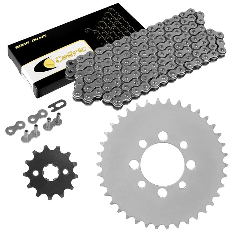 Caltric Drive Chain & Sprockets For Kawasaki KLX110 10-24 / KLX110L 10-24