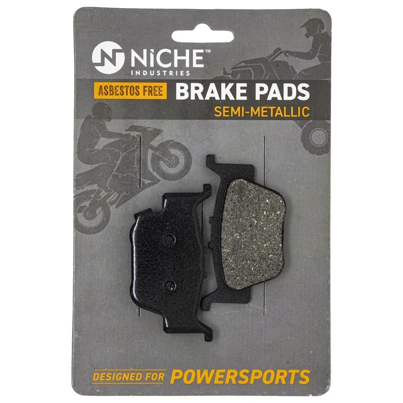 Brake Pad Set for Honda 06435-HN8-016 Rear Center Semi-Metallic Pioneer Rincon