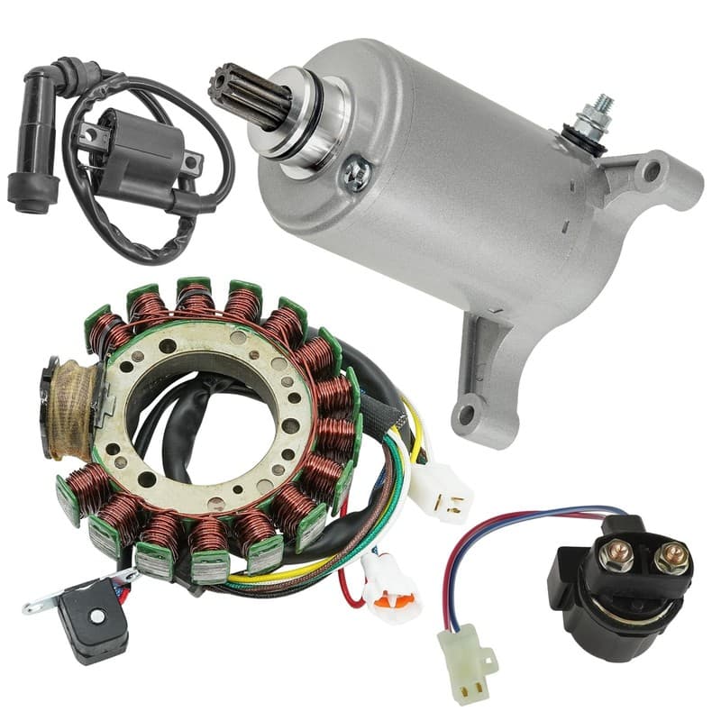 Stator Starter Solenoid Ignition Coil For Yamaha Kodiak 400 YFM400 4x4 1993-1998