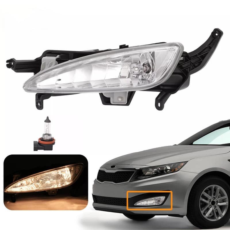 Clear Fog Light For Kia Optima 11-13 (Except HYBRID) w/Bracket Driver #KI2592124