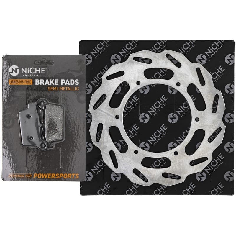 NICHE Rear Brake Rotor Pad Kit for Yamaha 5UN-W0046-00-00 Semi Metallic
