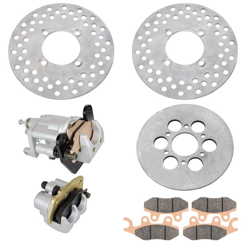 Front Rear Brake Caliper Disc Rotor W/Pad for Yamaha Rhino 660 YXR660 4X4 04-07