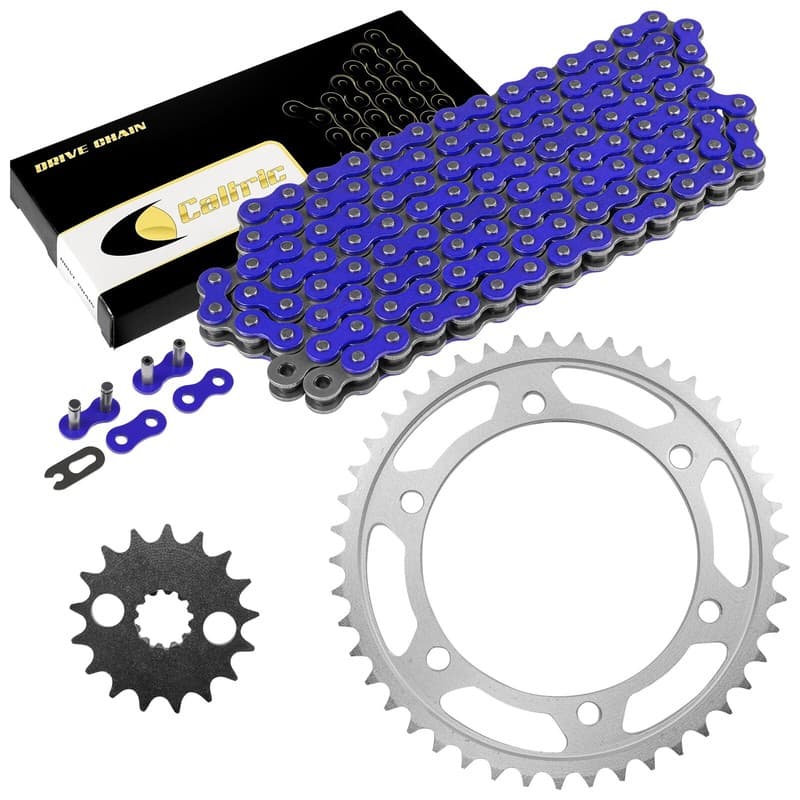 Drive Chain & Sprockets Kit for Kawasaki ZX1100D Ninja ZX-11 1993 1994-2001 Blue