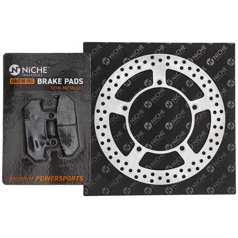 NICHE Brake Rotor Pad Kit for Honda 06455-MT8-405 Front Left Semi Metallic