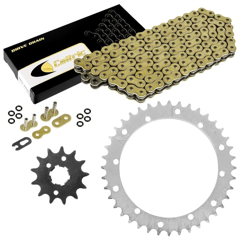 Gold O-Ring Drive Chain & Sprockets Kit for Yamaha Warrior 350 YFM350X 1989-04