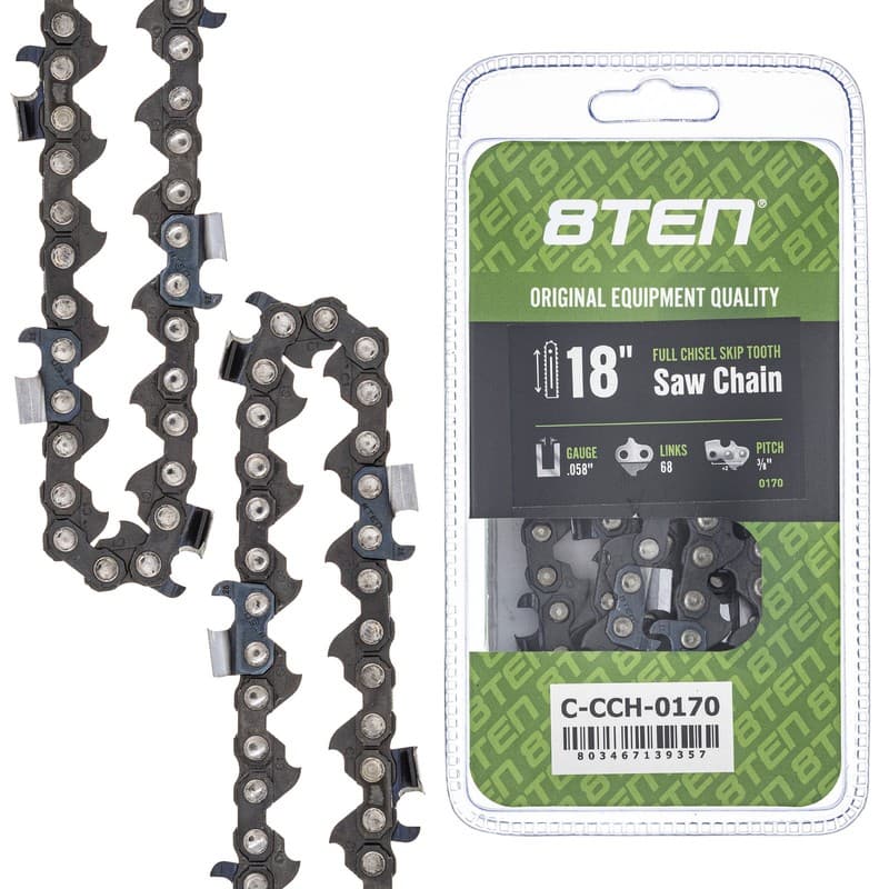 Full Chisel Skip Tooth Chainsaw Chain 18 Inch .058 3/8 68DL for Husqvarna