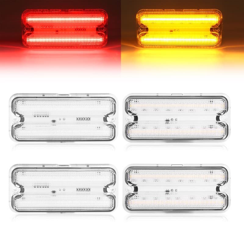 LH&RH Front Rear LED For Chevy C10 &GMC C15 Pickup Truck 68-72 Side Marker Light