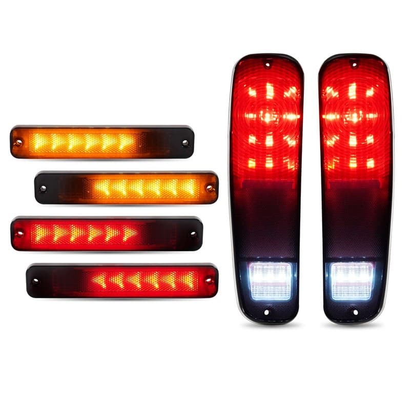 Smoke Full LED Tail Light Side Marker Lamp For Ford F100 F150 F250 1973-1977