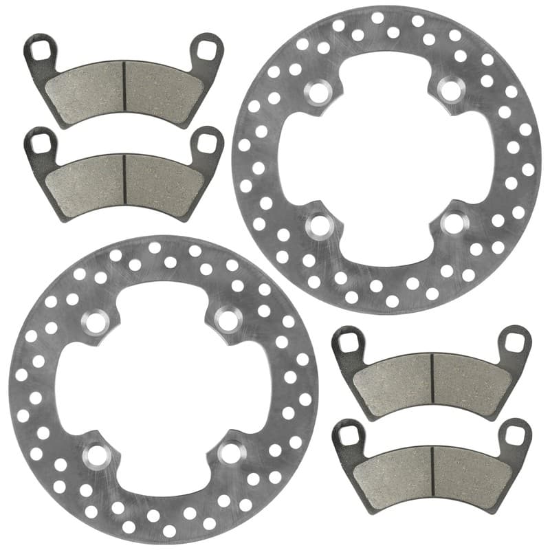 2 Front Brake Disc Rotor And Pads for Polaris Ranger 800 4X4 6X6 EFI 2010-2017