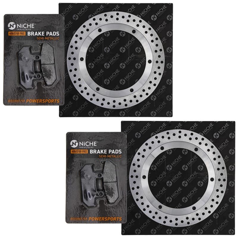 NICHE Front Brake Rotor Pad Kit for Honda 06455-MT8-405 Semi Metallic Motorcycle