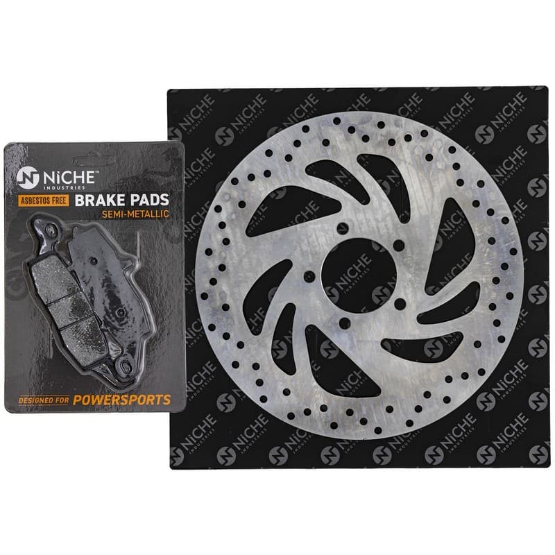 NICHE Front Right Brake Rotor Pad Kit for Suzuki 59100-33850 Semi Metallic