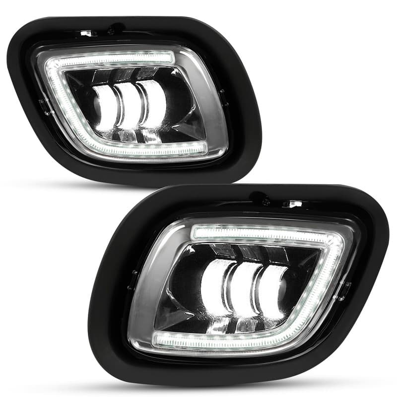 Left&Right Side Fog Lights Lamps w/LED Halo For Freightliner Cascadia 2008-2017