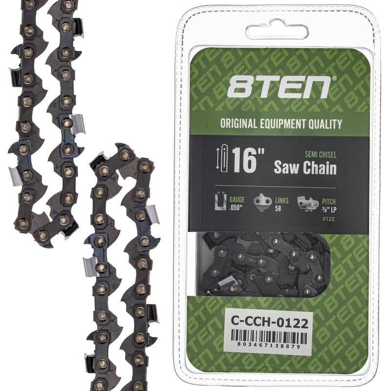 Semi Chisel Chainsaw Chain 16 Inch .050 3/8 LP 58DL for Remington Wen