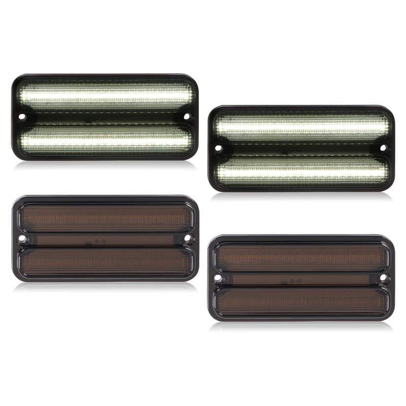Front & Rear LED Side Marker Lights For Chevy C10 Blazer & GMC C15 K15 1968-1972