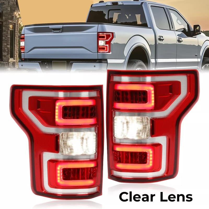 LED Tail Lights Lamp Red Chrome For Ford F150 F-150 Pickup XL XLT 2018 2019 2020