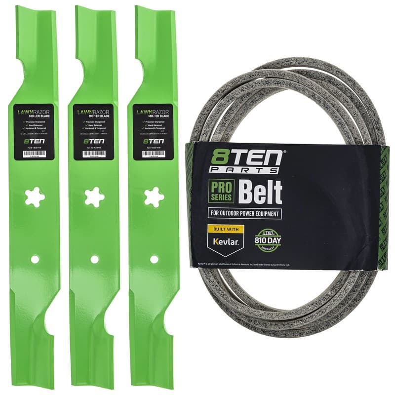 Mower Blades & Deck Belt Kit for Husqvarna RZ4619 RZ5424 RZ5426 Z254 RZ5422