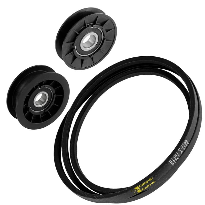 2 Idler Pulley w/ Belt Kit For John Deere 107S 115 D120 D150 D170 E110 X145 X165
