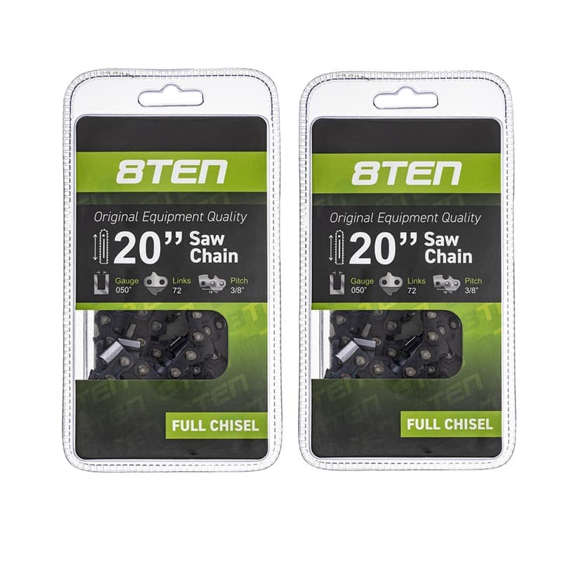 Chainsaw Chain for 20 Inch Bar .050 Gauge 3/8 Pitch 72DL Stihl Husqvarna 2 Pack