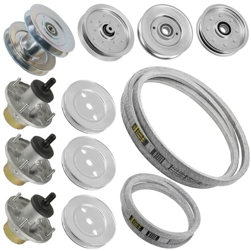 48A" Deck Spindle w/ Pulley & Belt For John Deere X330 X350 X354 X370 X380 X384